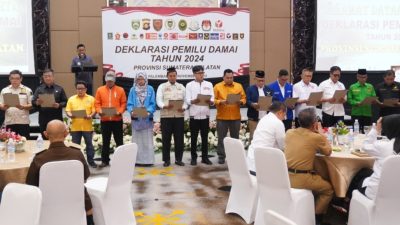 Ketua DPRD Sumsel, RA Anita Noeringhati Hadiri Deklarasi Pemilu Damai